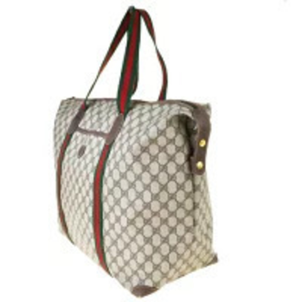 Gucci Travel Handbag Red Sherry Bag Green Boston Brown GG Leather Green Brown